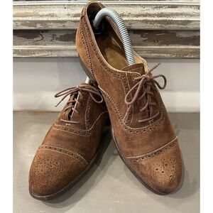 Crockett & Jones Westfield Tobacco Suede Cap Toe - Size UK 8.5D - US 9.5D